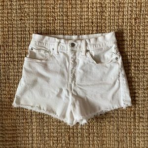 Madewell White High Waist Denim Shorts